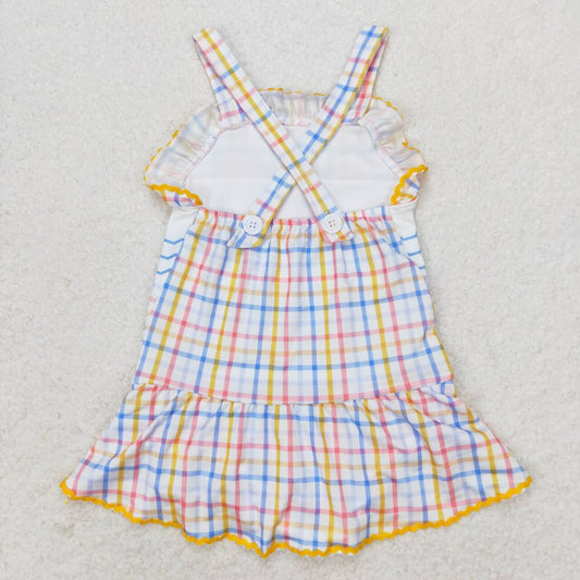 One pic plaid whale print short sleeve Swimsuit