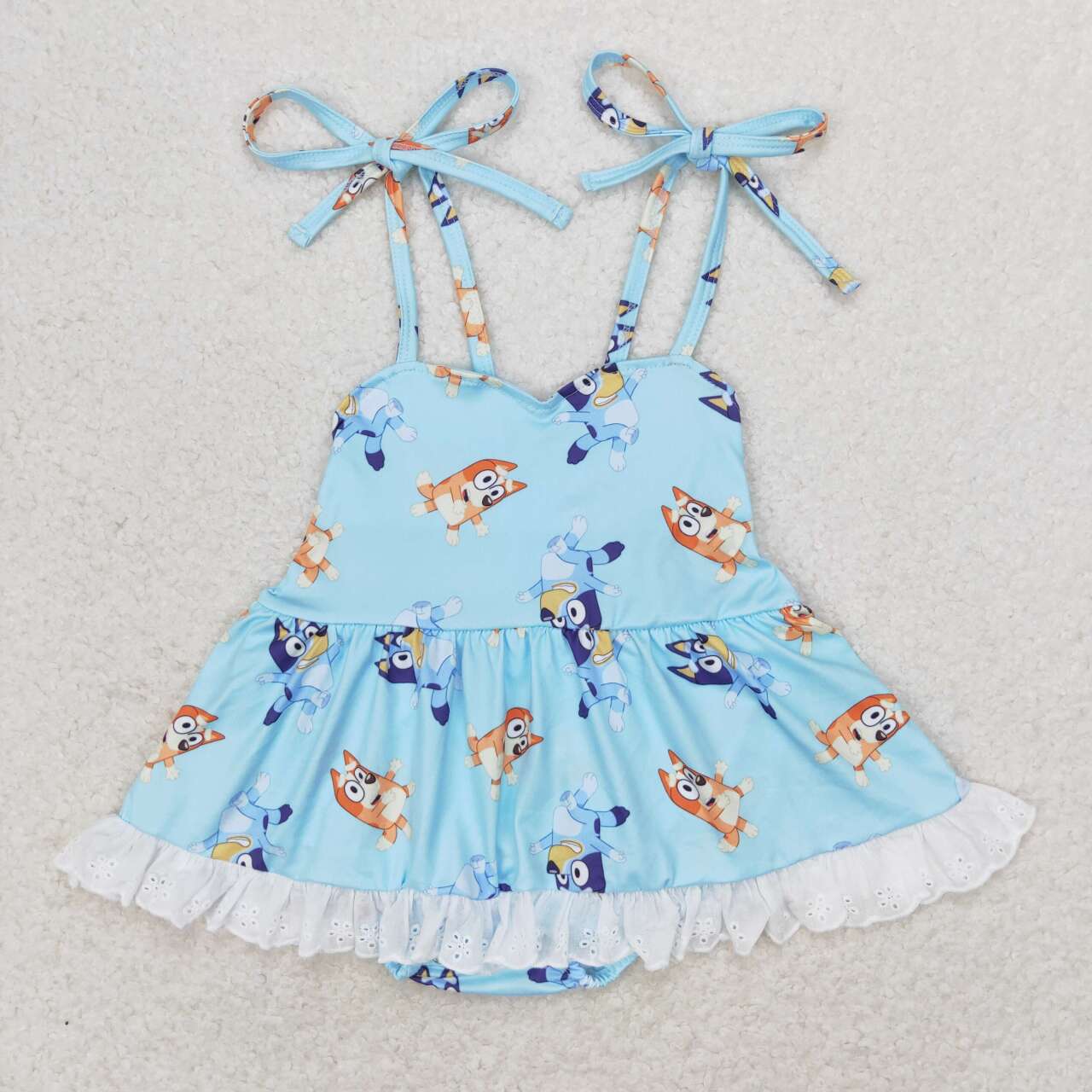 Blue cartoon dog print Baby Romper