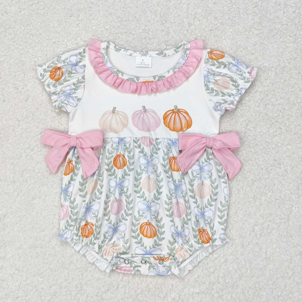 Pink pumpkin flowers Baby Romper