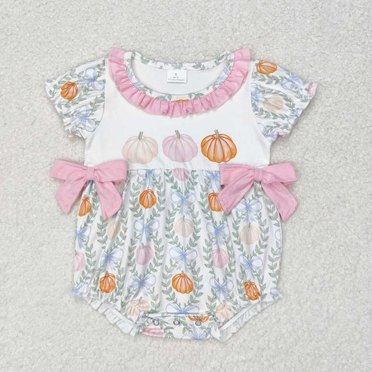 Pink pumpkin flowers Baby Romper