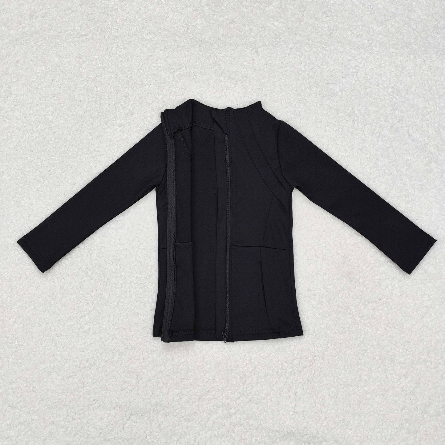 Black zipper sports top