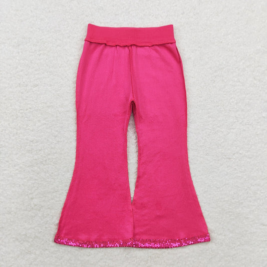 Hot Pink Sequined bell pants