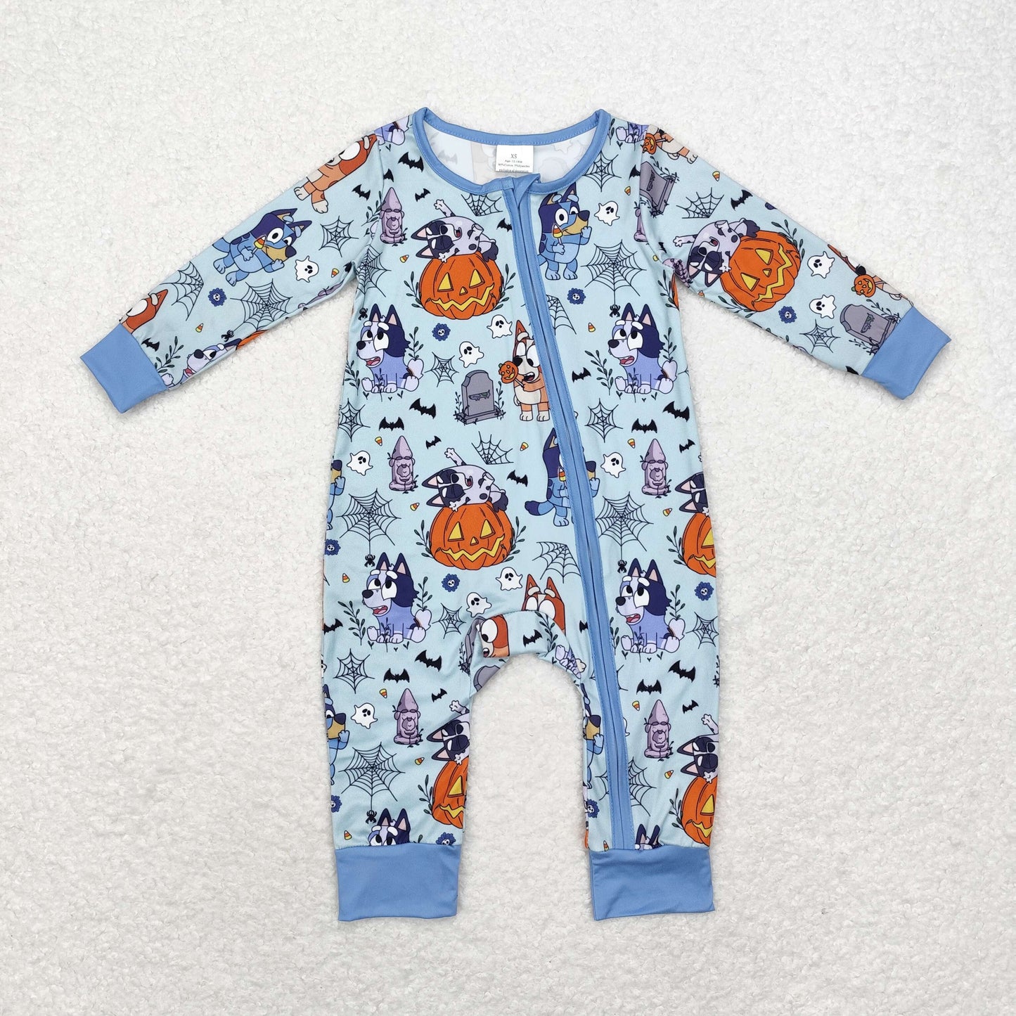 Halloween pumpkin Baby Romper With zipper