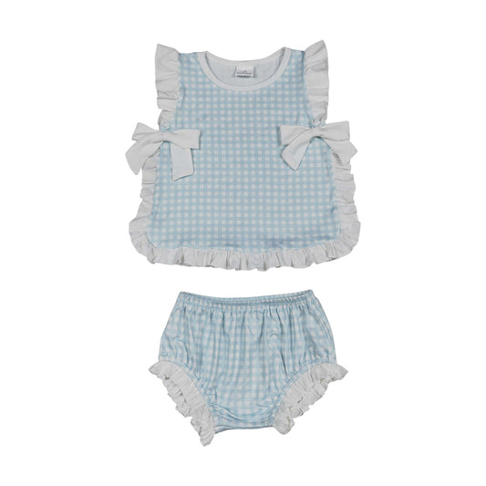 Blue Plaid Girls ‘s bummie outfit