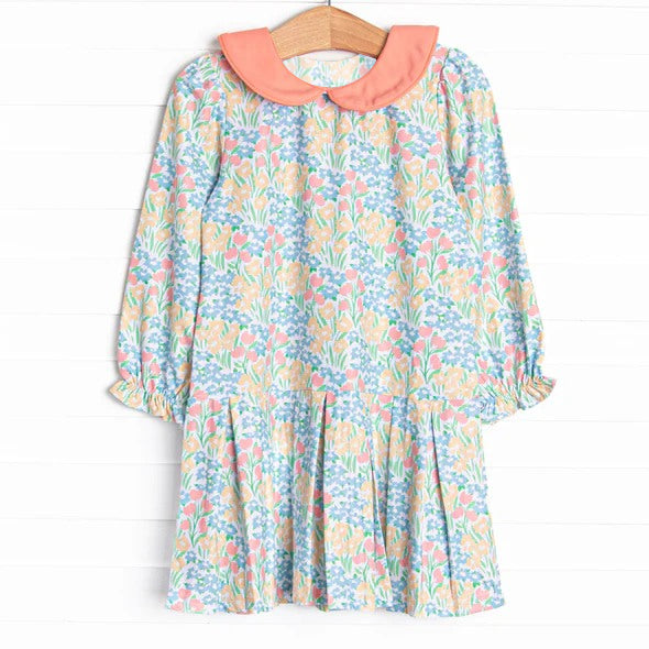 pre-order floral print long sleeve Girls dress GLD0803