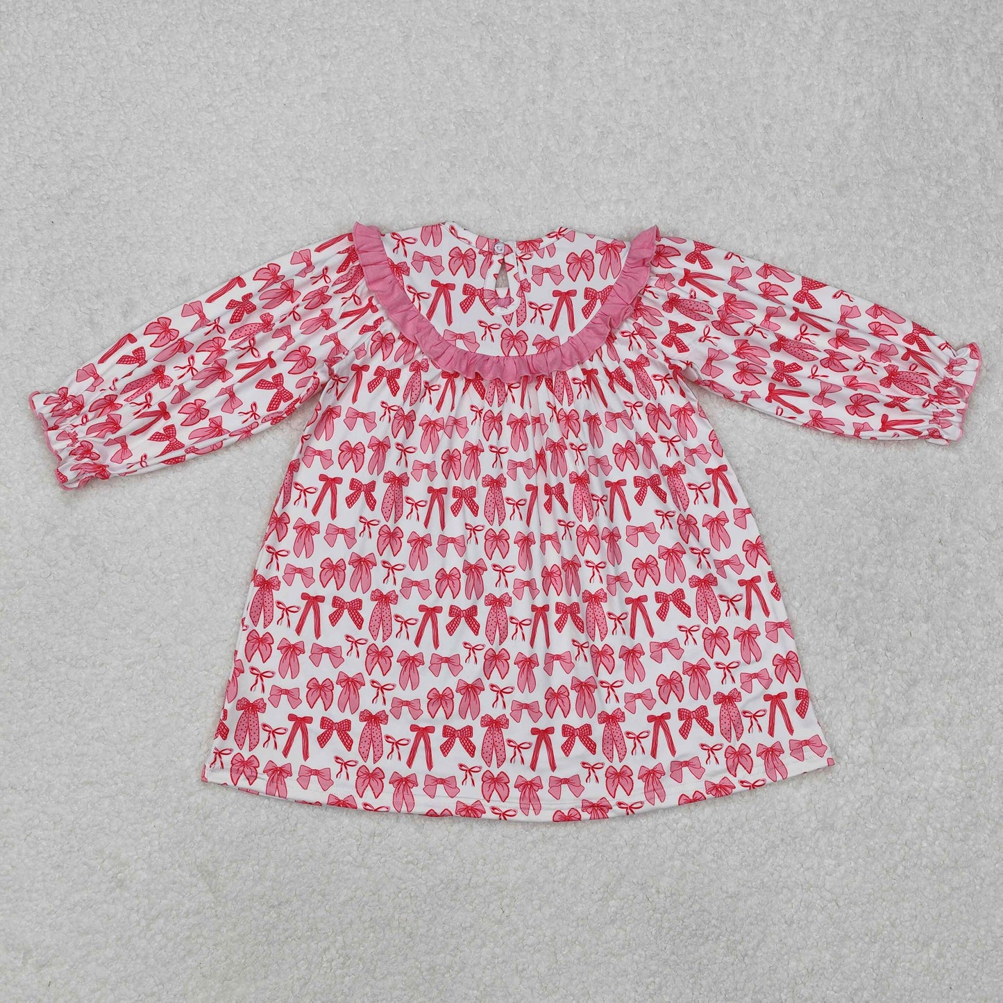Pink bow embroidery mama's girl boutique girl dress