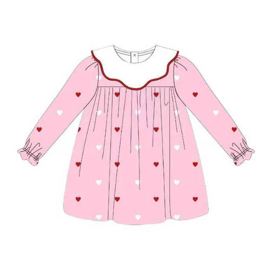 pre -order Valentine day pink heart  Girls Dres GLD1352