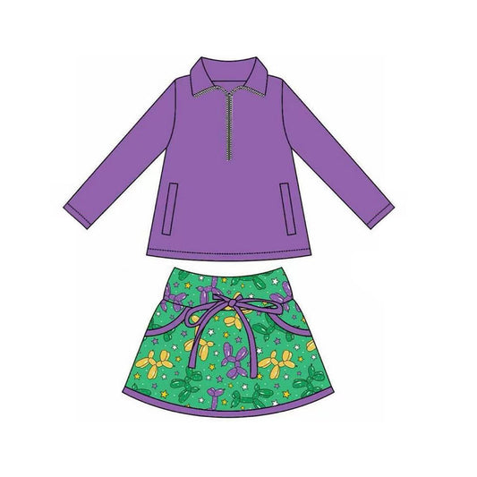 pre -order Purple Long Sleeve Girls Skort GLD1353