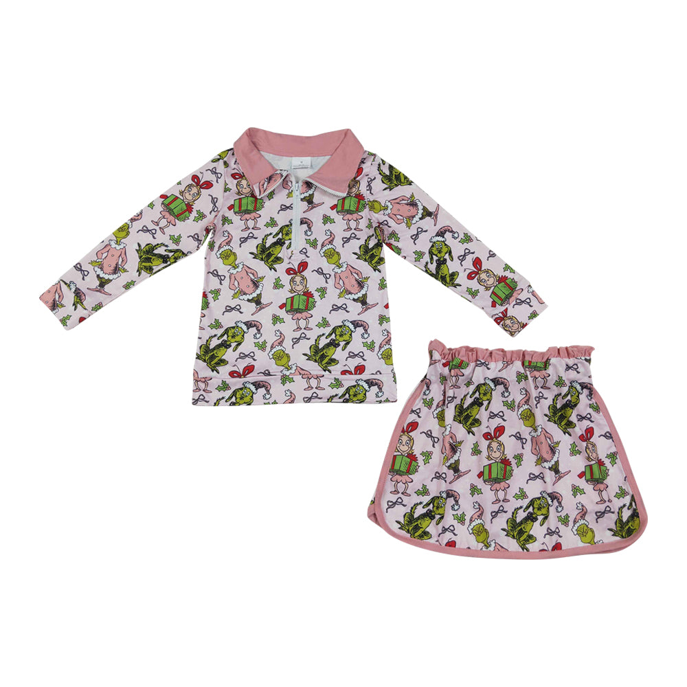 Christmas skirt Print Girls Set GLD1610
