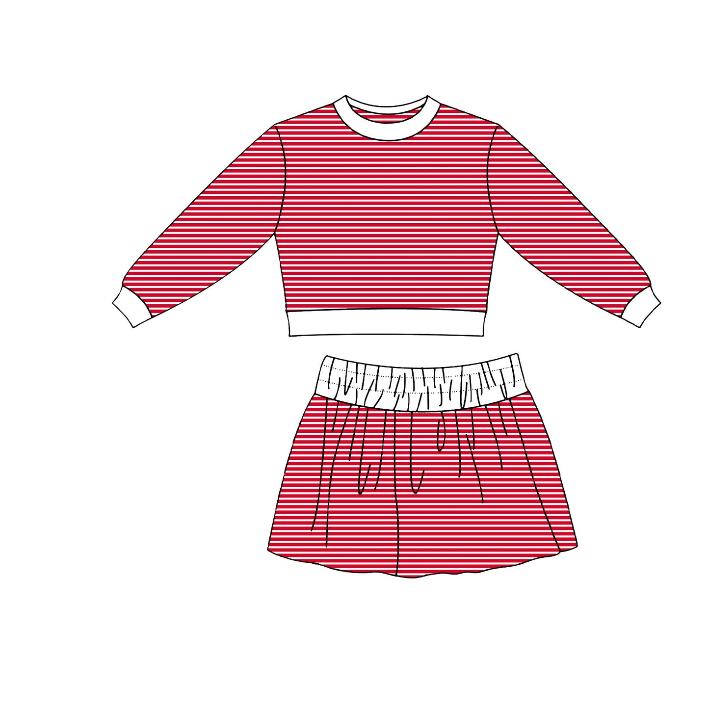 Preorder MOQ 5 pcs Each Style Solid Colorful Stripe Yoga Girls Skorts Set Kids Matching Clothes
