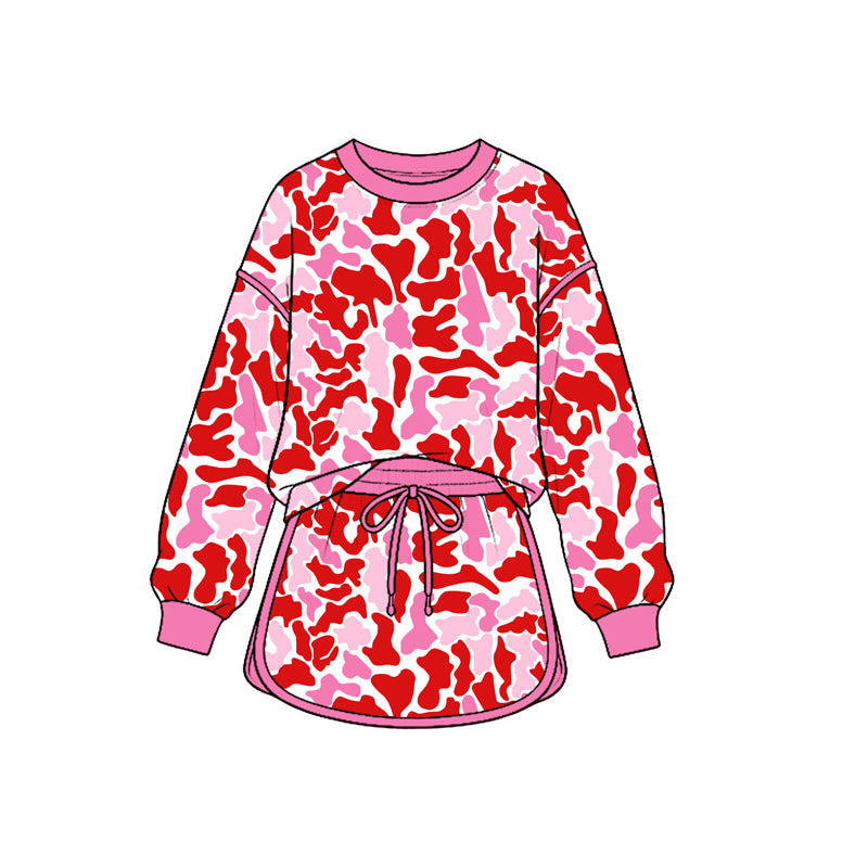 Preorder MOQ 5 pcs Each Style Valentine's Day Camo Ruffles Kids Matching Clothes