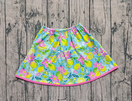 pre -order flowers lemon print girl dress GLK0100