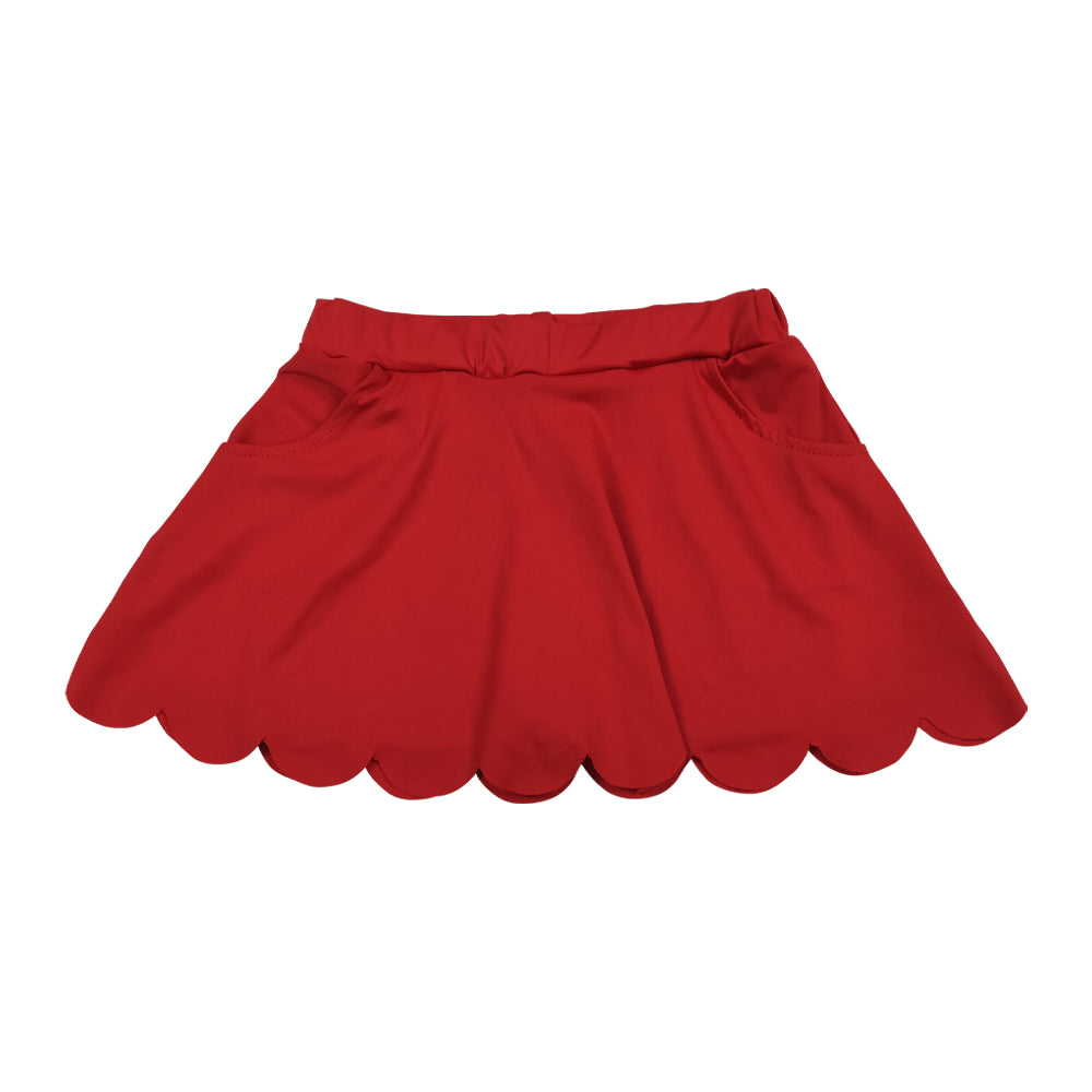 Red scalloped edges Girls Skirt GLK0235