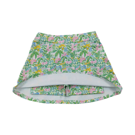 Green flowers Tennis Girls Skorts GLK0311