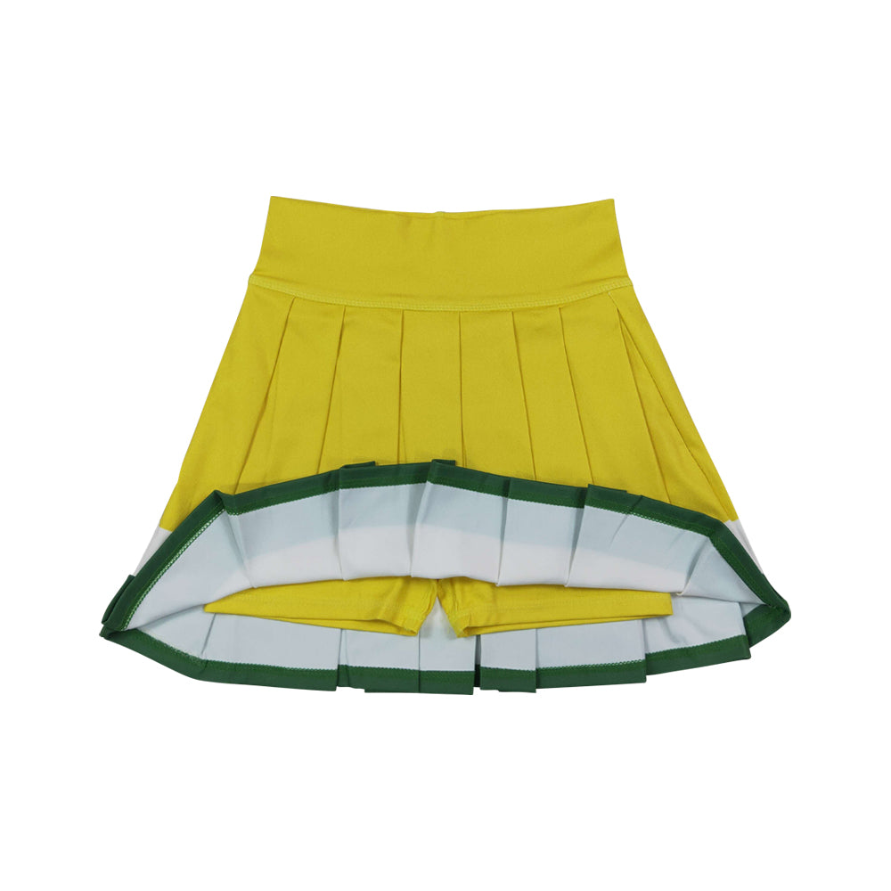 yellow green Tennis Yoga Pleated Girls Skorts GLK0319