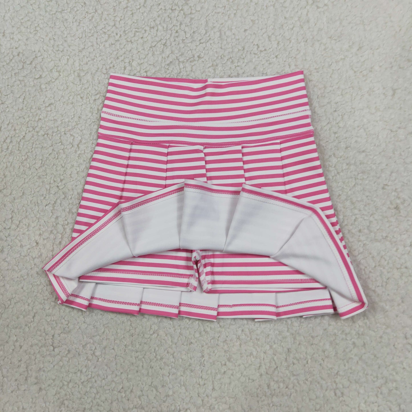 GLK0335 Pink Stripe Play Tennis Yoga Pleated Girls Skorts