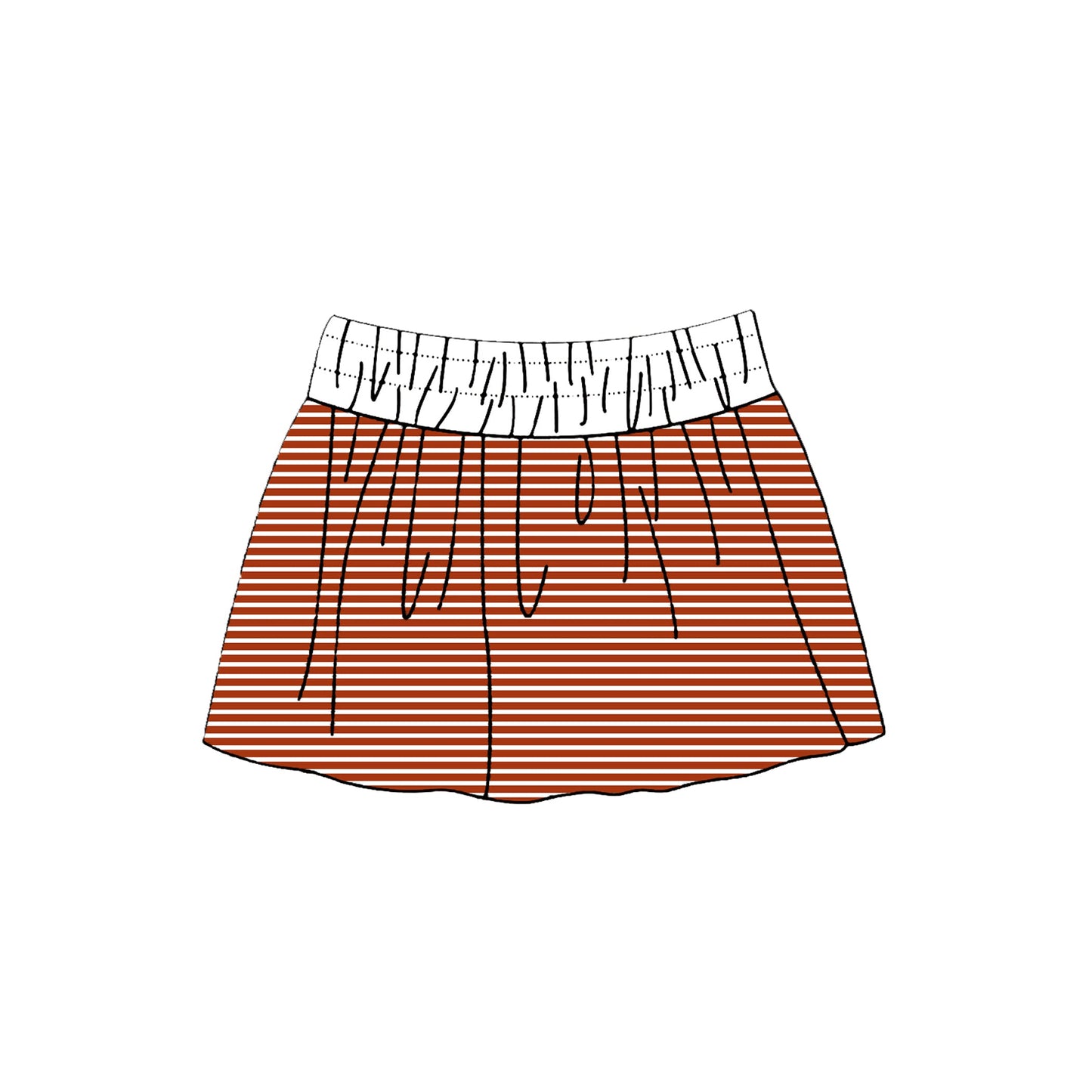 Preorder MOQ 5 pcs Each Style Dark Colorful Stripe Yoga Girls Skorts