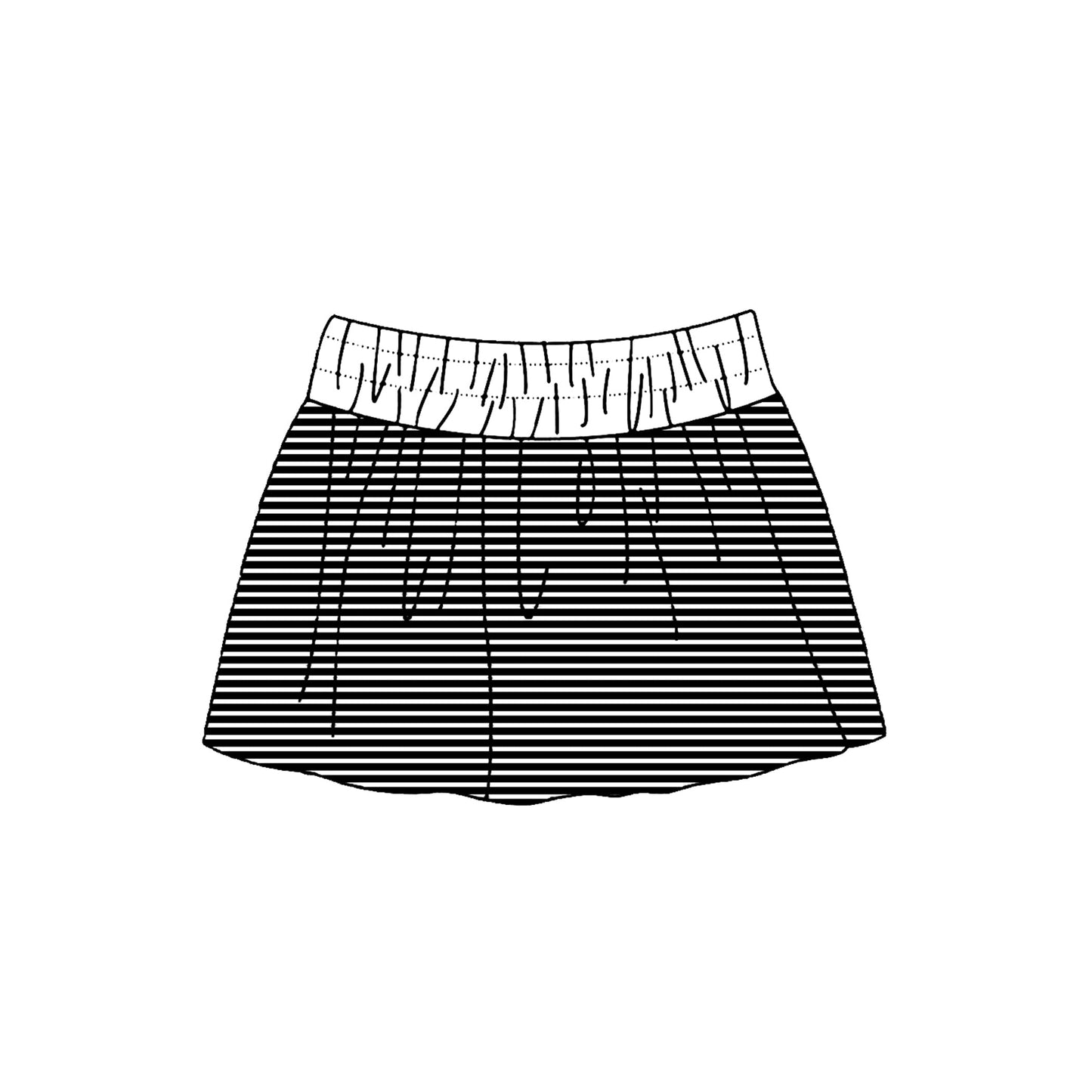 Preorder MOQ 5 pcs Each Style Dark Colorful Stripe Yoga Girls Skorts