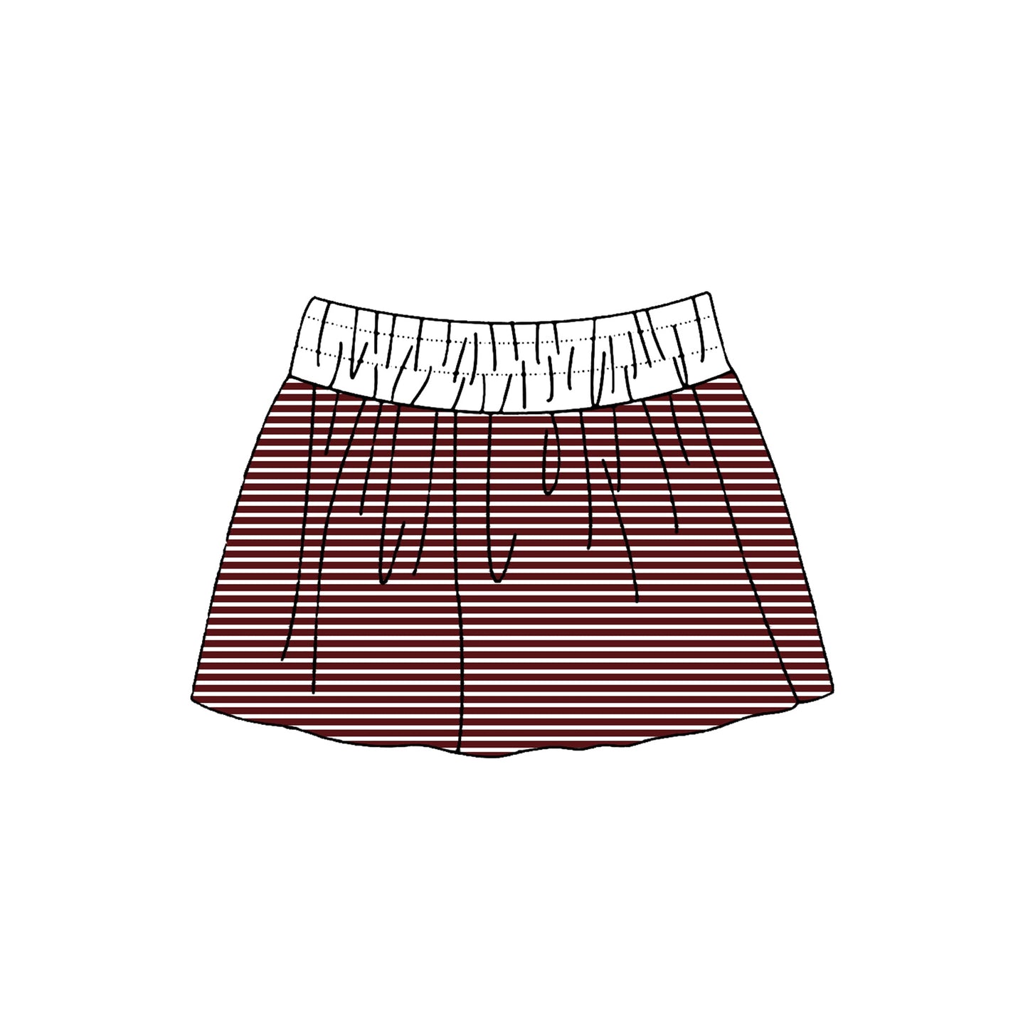 Preorder MOQ 5 pcs Each Style Dark Colorful Stripe Yoga Girls Skorts