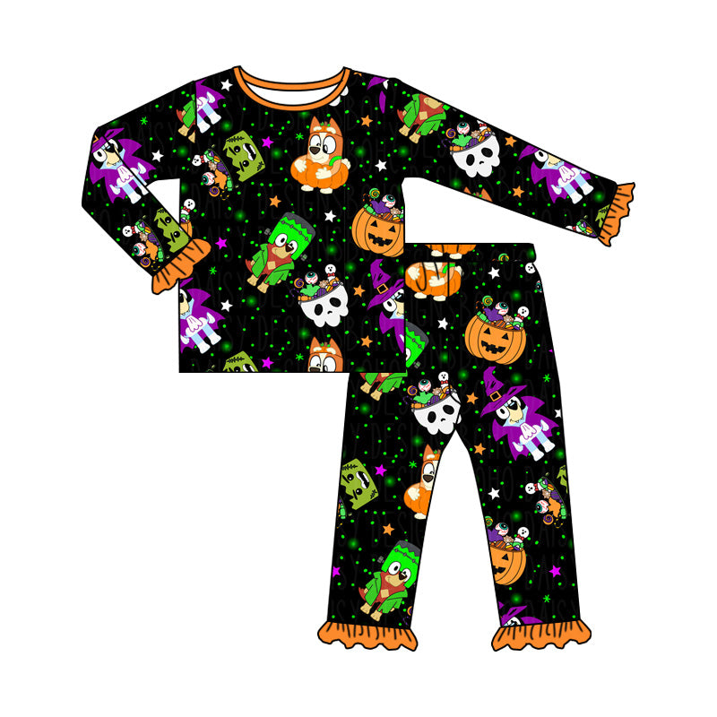 pre-order Halloween Cartoon Pumpkin Long Sleeve Pajamas GLP1756