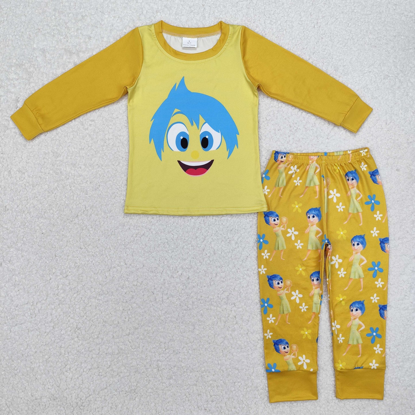 Yellow cartoon Long Sleeve Pajamas