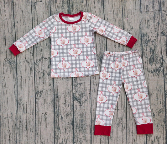 pre -order plaid Chicken long sleeve kids pajamas GLP2885