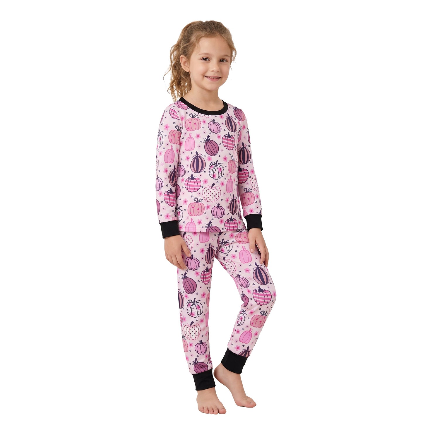 GLP3357 Pumpkin Flower Girls Pajamas Outfits