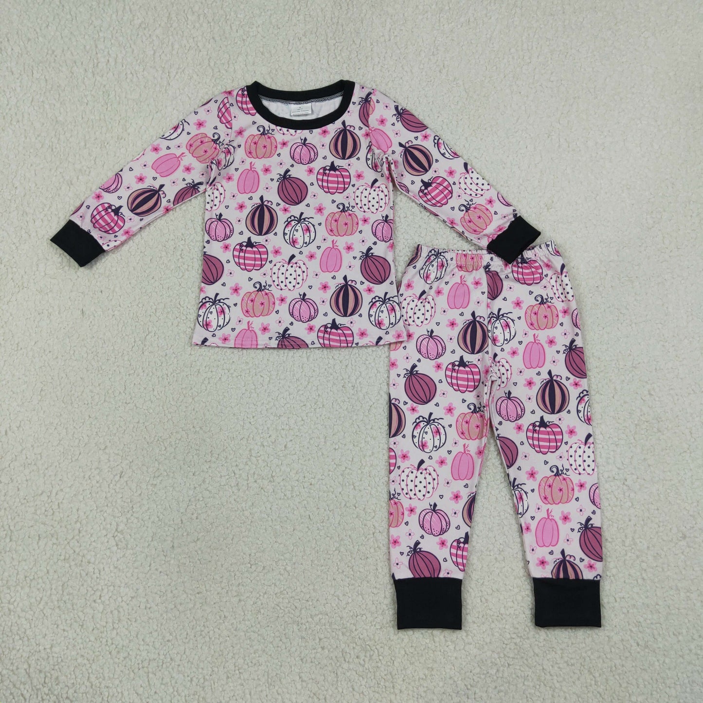 GLP3357 Pumpkin Flower Girls Pajamas Outfits