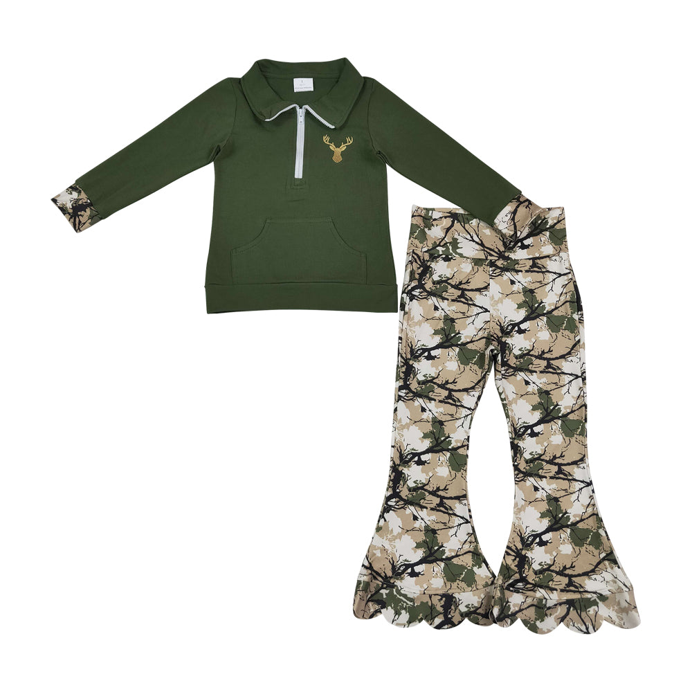 hunting deer Long Sleeve Girls Set GLP3369