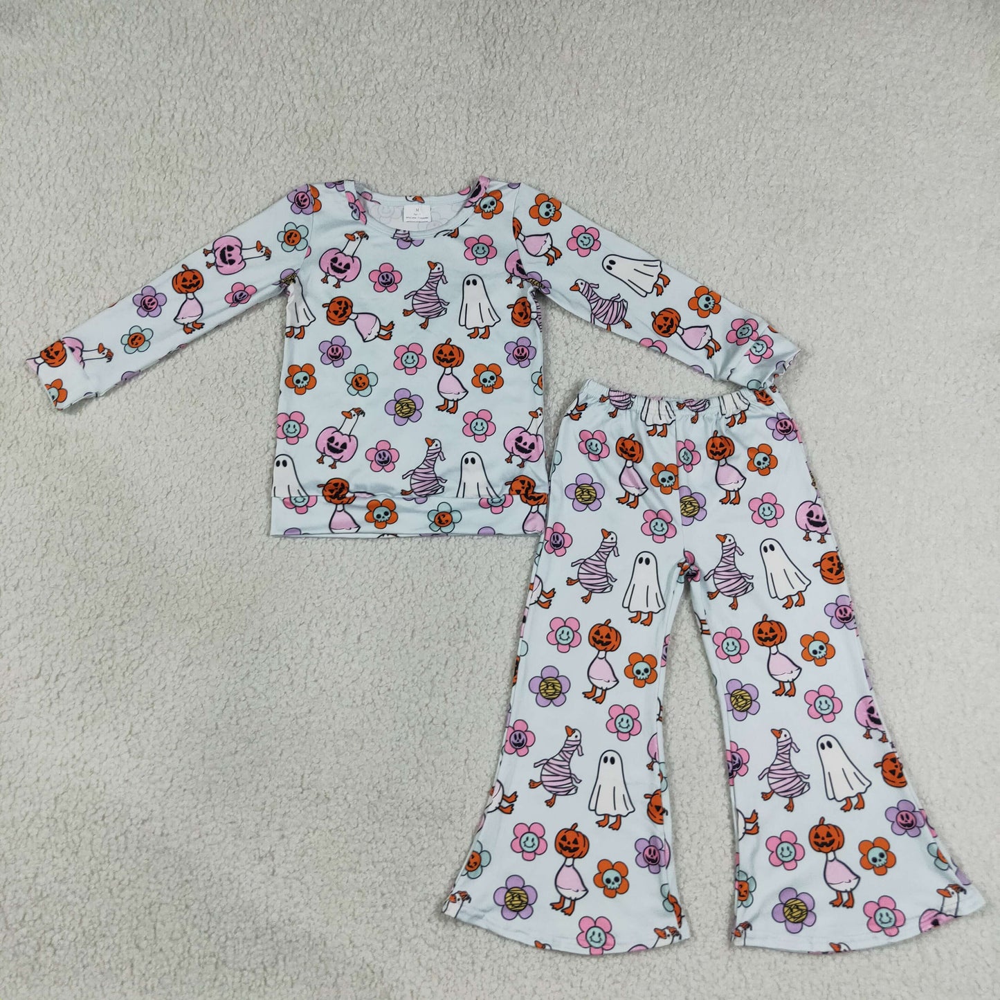 Halloween Girls' Outfits Long Sleeve Top & Flare Pants Kids Matching Clothes