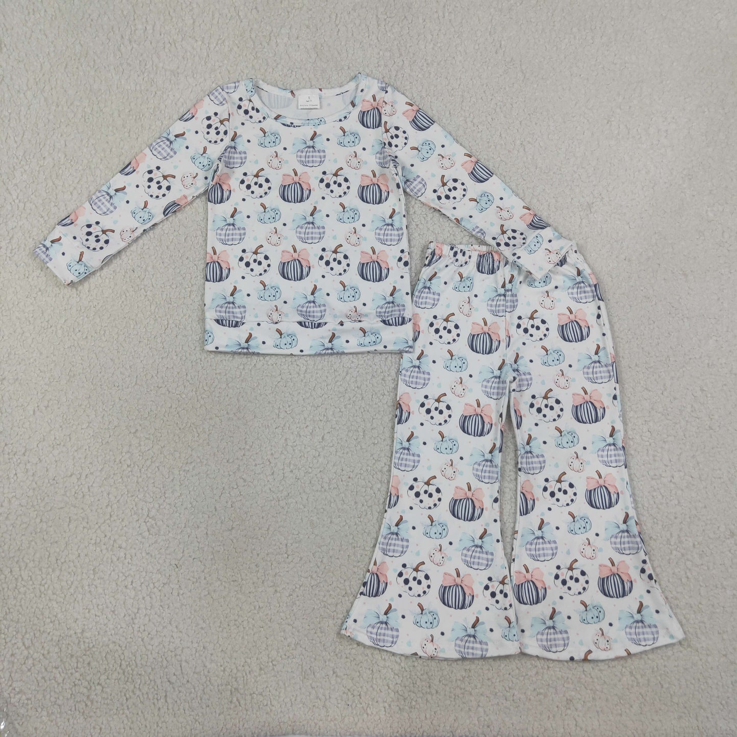 Halloween Girls' Outfits Long Sleeve Top & Flare Pants Kids Matching Clothes