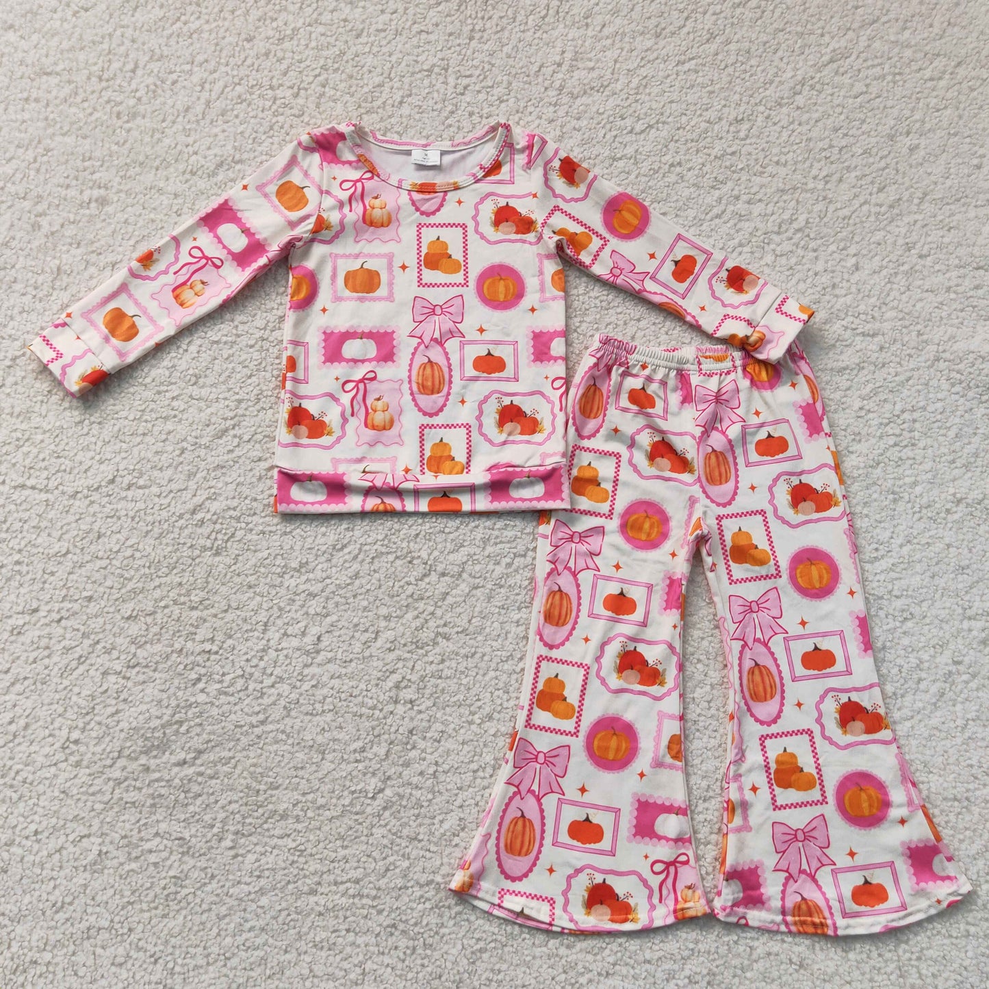 Halloween Girls' Outfits Long Sleeve Top & Flare Pants Kids Matching Clothes