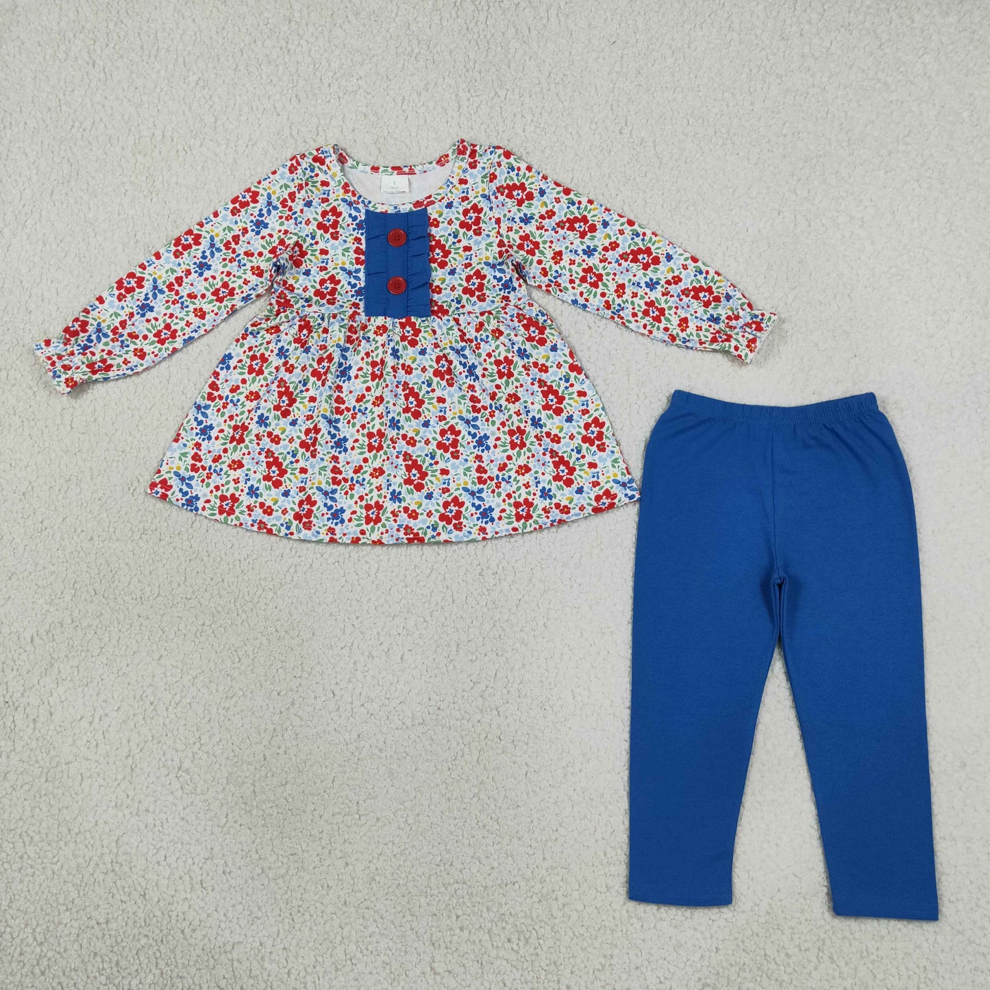 GLP3522 Floral Blue Ruffles Girls Set