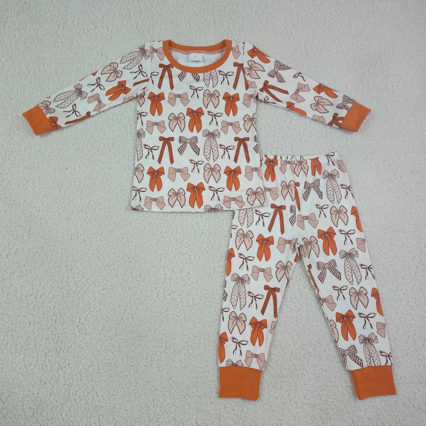 GLP3531 Fall Coquette Bows Girls Pajamas Set