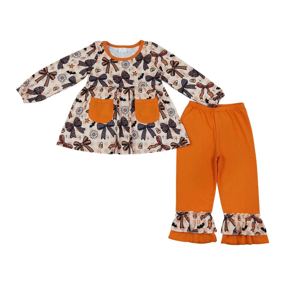Halloween Bow Pumpkin Girls Set GLP3534
