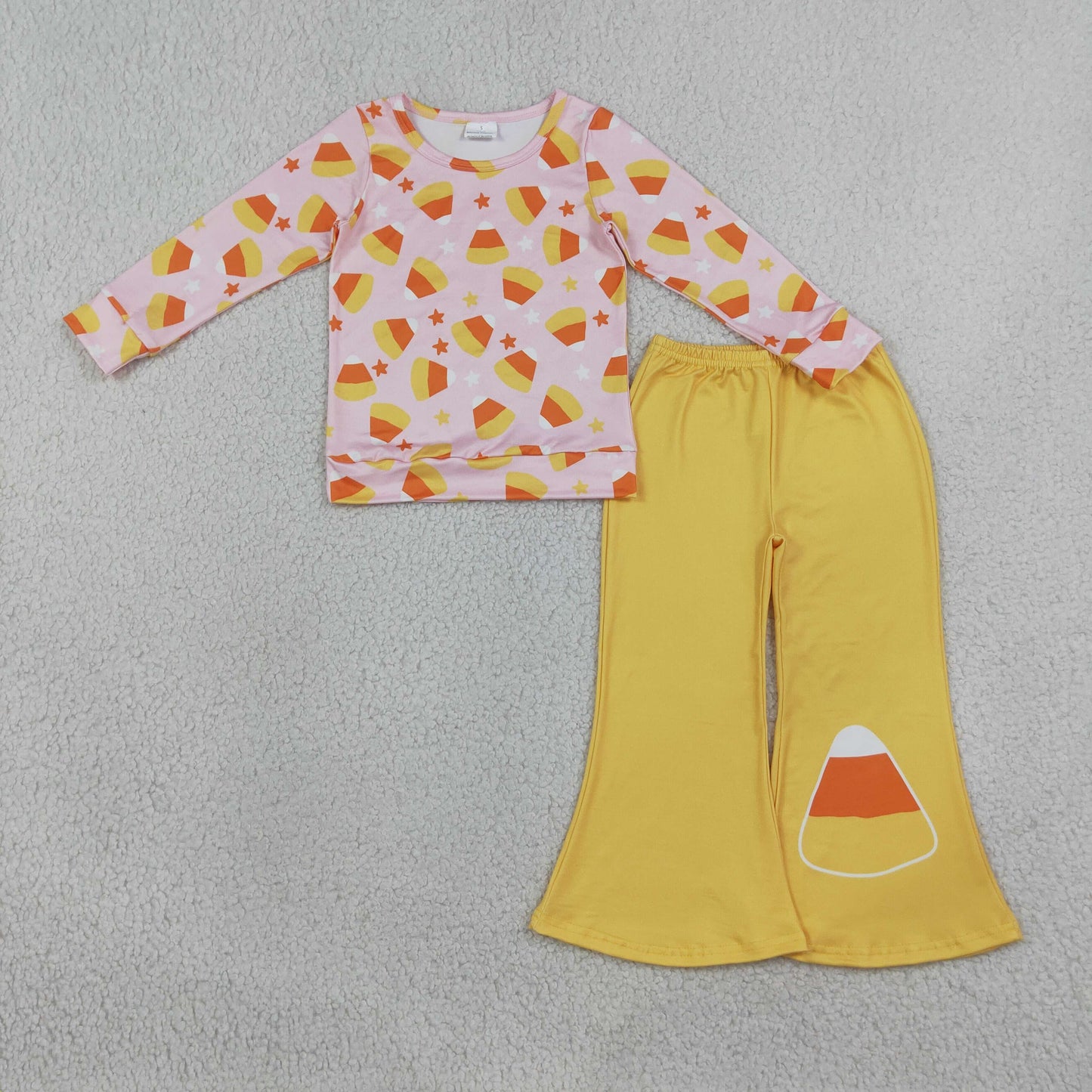 Holiday Girls' Outfits Long Sleeve Top & Flare Pants Kids Matching Clothes