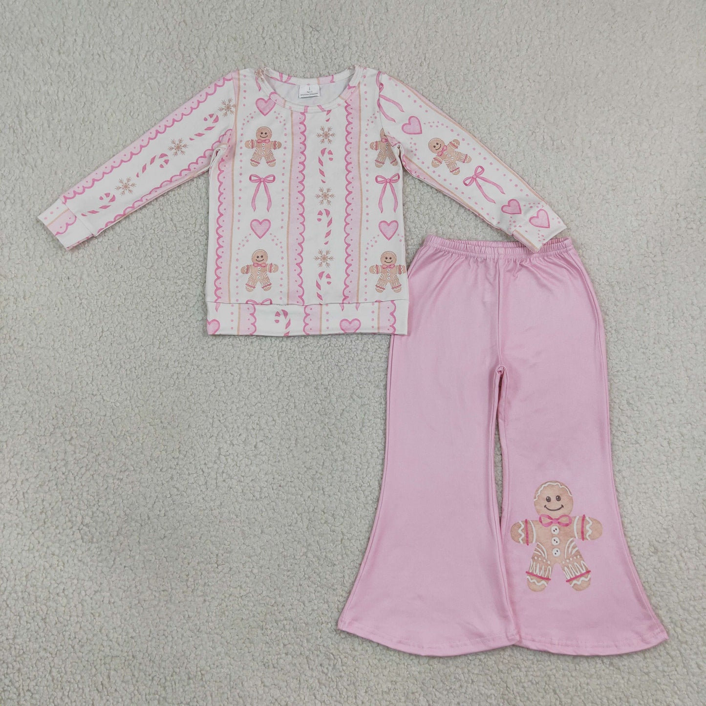 Holiday Girls' Outfits Long Sleeve Top & Flare Pants Kids Matching Clothes