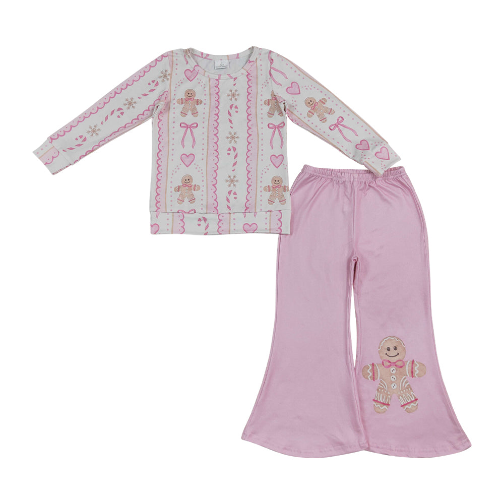 Chrsitmas gingerbread Girls long sleeve set GLP3540