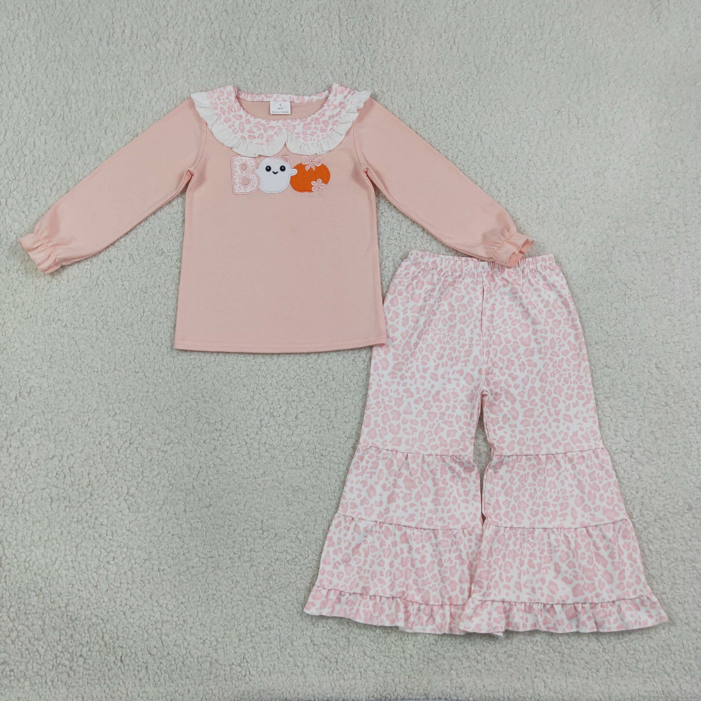 GLP3630 Halloween Boo Ghost Pumpkin Pink Girls Set