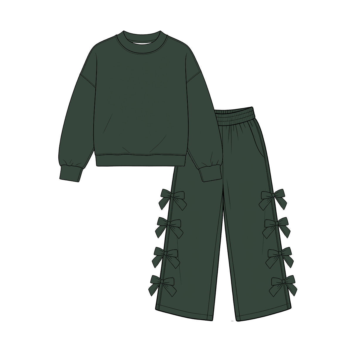 Preorder MOQ 5 pcs Each Style Solid Color Cotton Bows Kids Matching Clothes