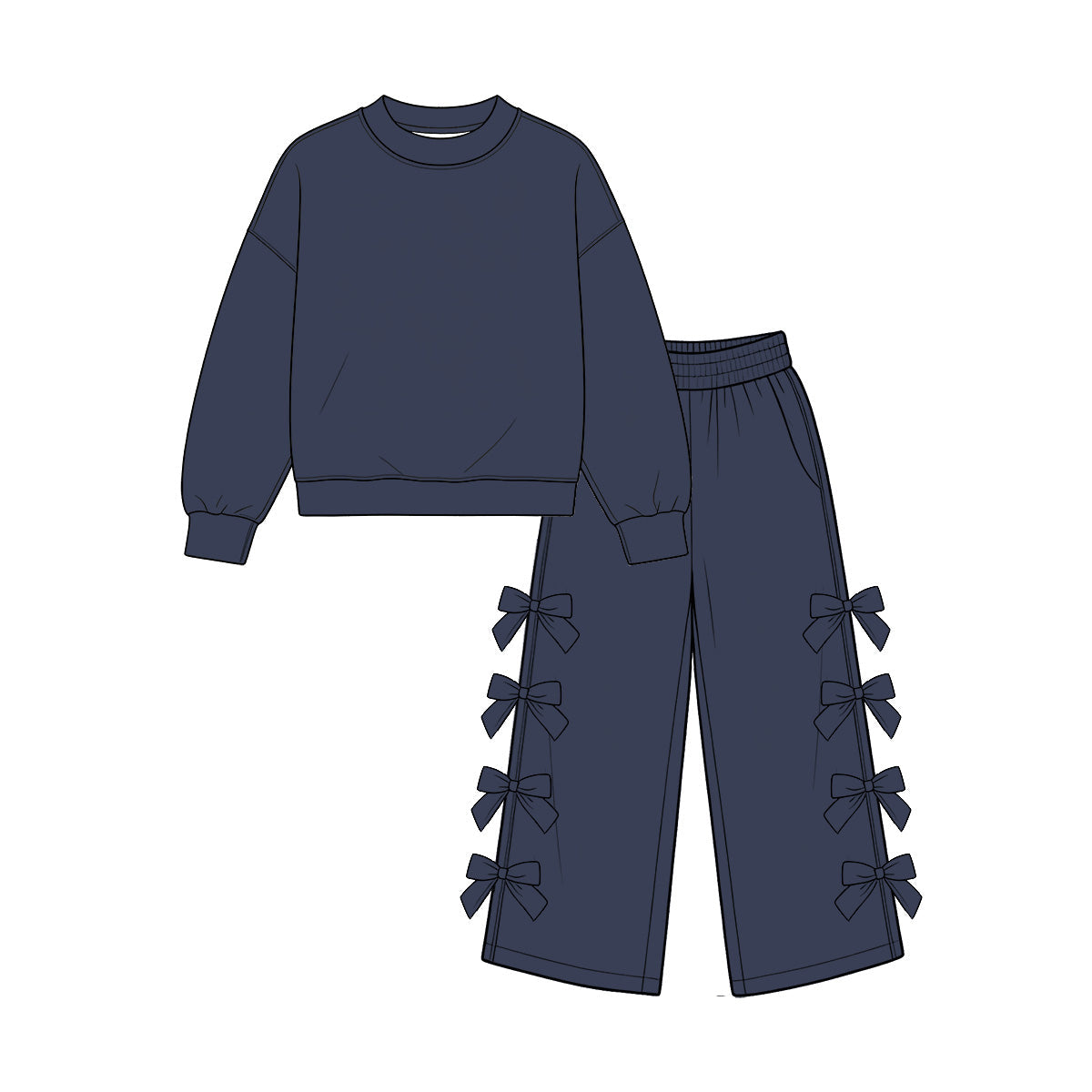 Preorder MOQ 5 pcs Each Style Solid Color Cotton Bows Kids Matching Clothes