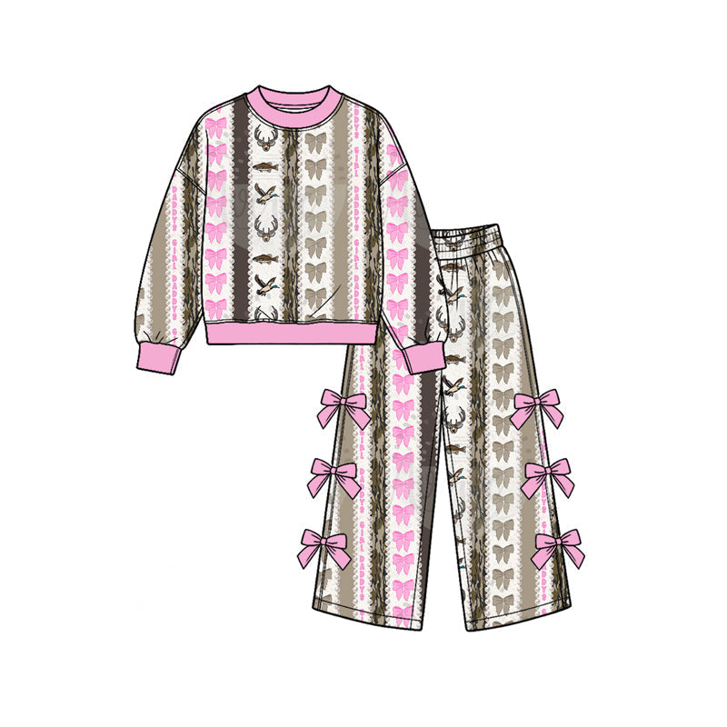 Preorder MOQ 5 pcs Each Style Hunting Duck Deer Fish Kids Matching Clothes
