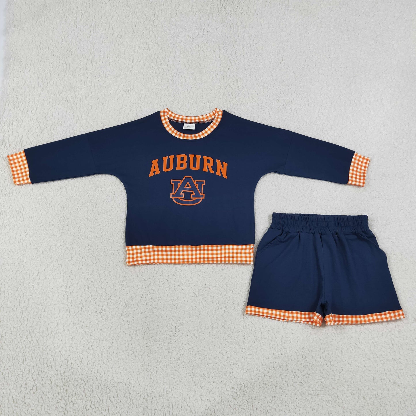 GLS0162 Vinyl School Team AUBURN Girls Shorts Set