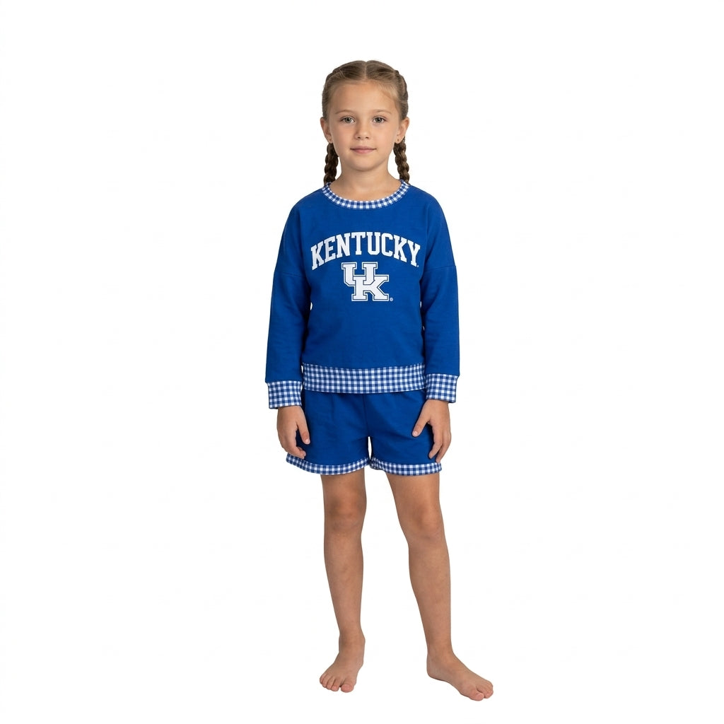 GLS0164 Vinyl School Team UK Yoga Girls Shorts Set