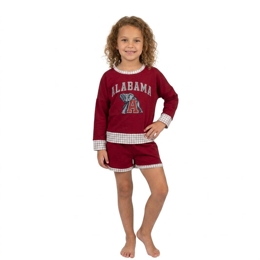 GLS0165 Vinyl School Team ALABAMA Girls Shorts Set