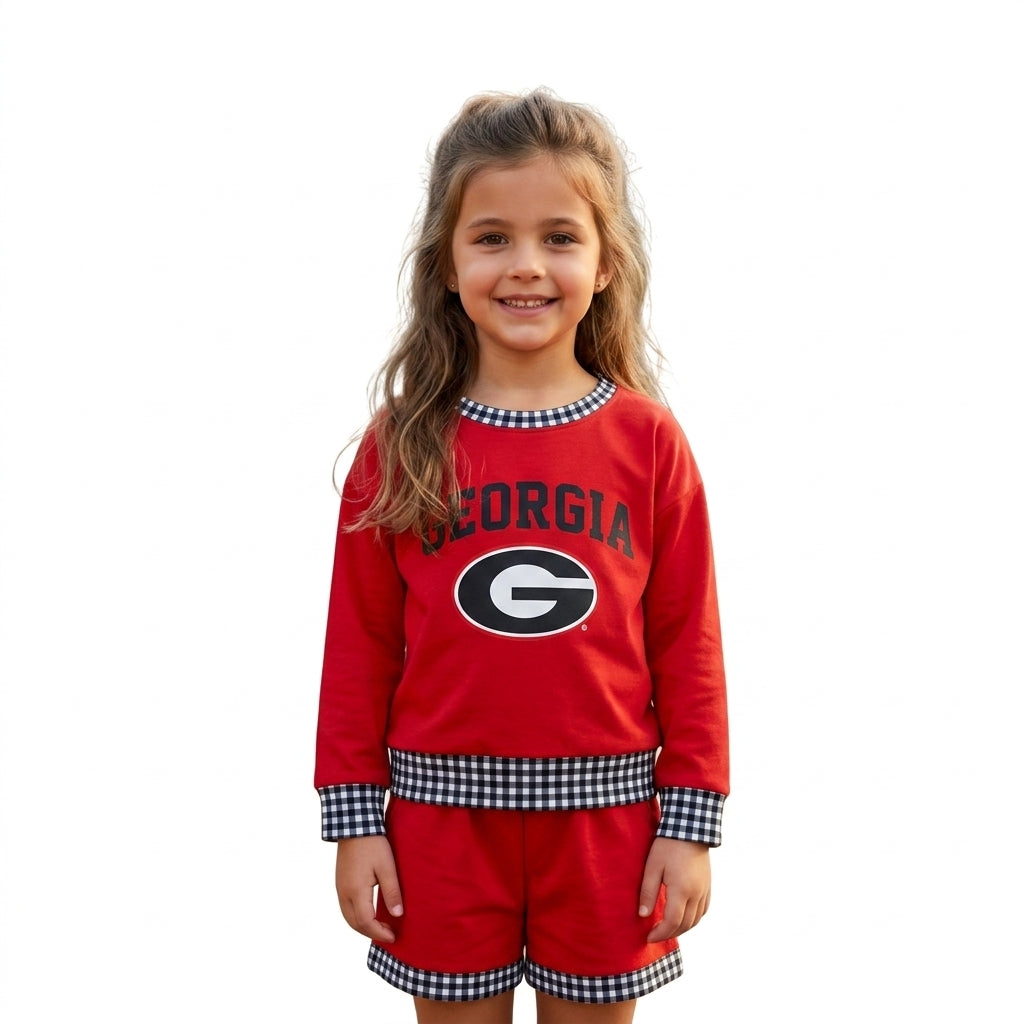 GLS0168 Vinyl School Team GEORGIA Girls Shorts Set
