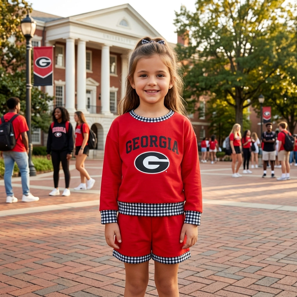 GLS0168 Vinyl School Team GEORGIA Girls Shorts Set