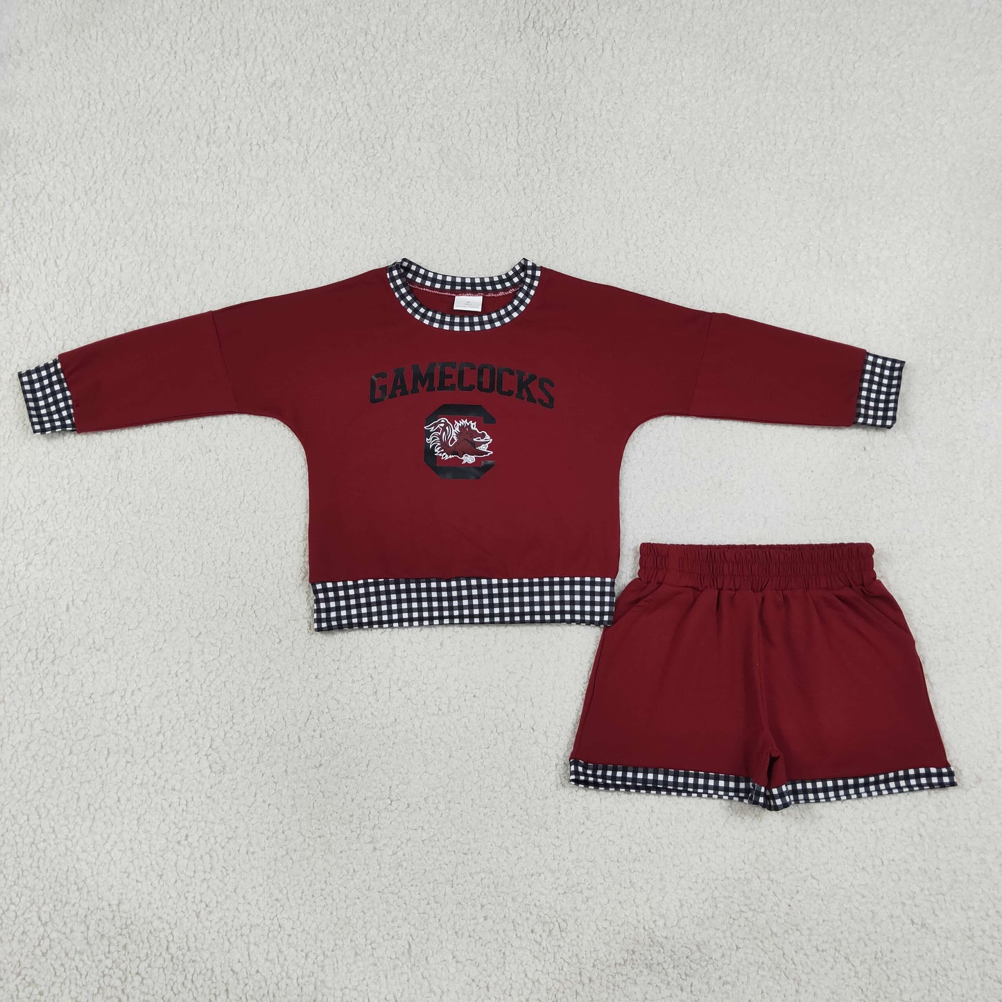 GLS0169 Vinyl School Team GAMECOCKS Yoga Girls Shorts Set