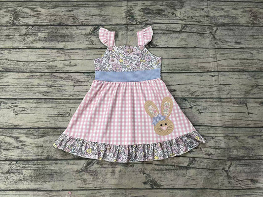 pre -order pink plaid Summer girl dress GSD0593