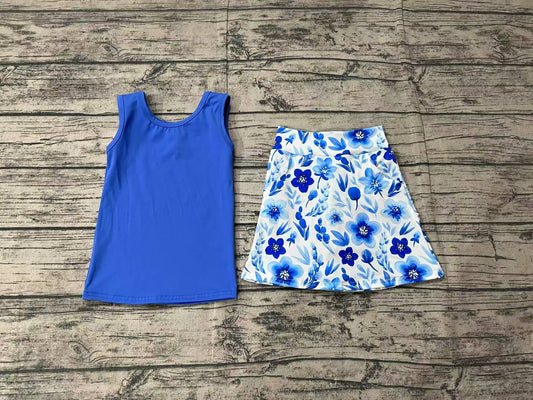 pre -order blue pattern girls Summer set GSD1595